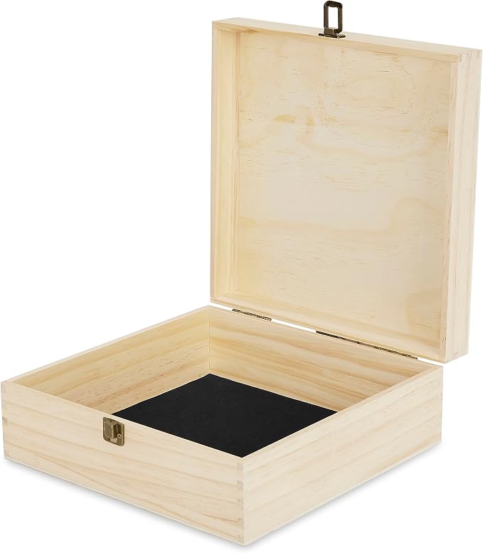 makerflo Large Natural Pine Wood Memory Box - Image 3