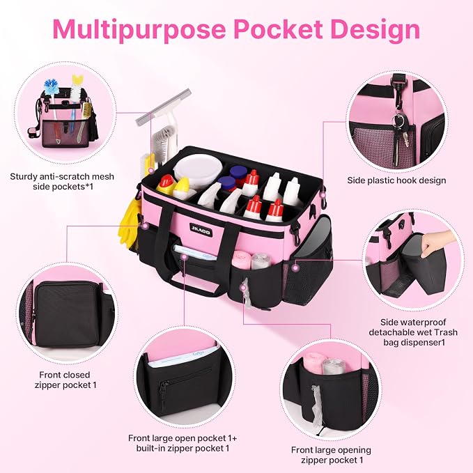 Large Wearable Cleaning Caddy Bags, Cleaning Supplies Storage Bag - Image 3