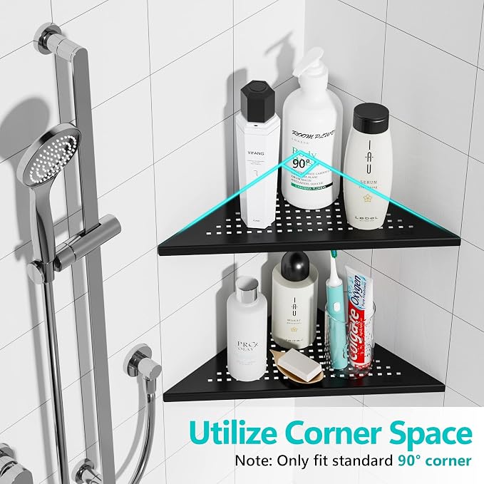 Corner Shower Shelves, 10” Recessed Tile Shower Shelf Matte Black, 304 - Image 3