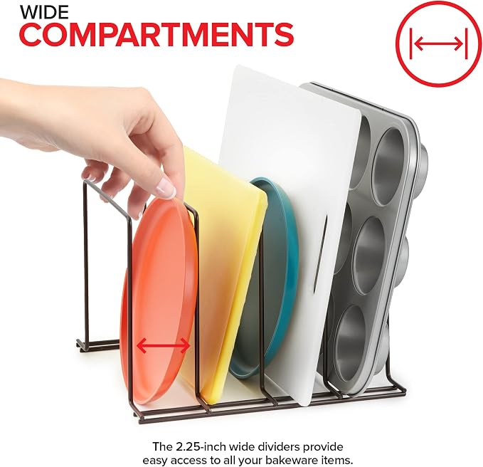 Stock Your Home Bronze Steel Baking Pan Organizer Rack - Image 4