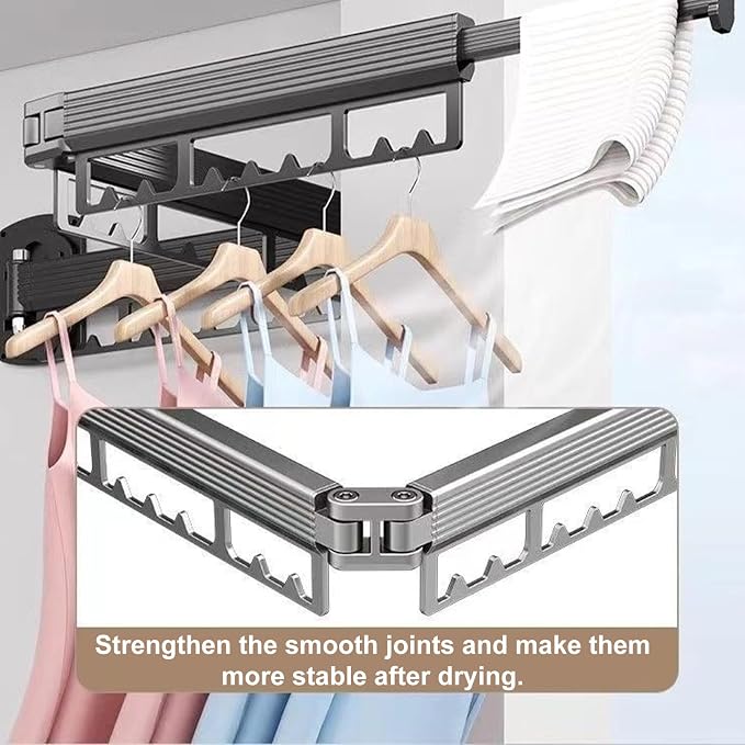 Wall Mounted Drying Rack, 220LB Capacity Tri-Fold Aluminum Clothes Airer - Image 6