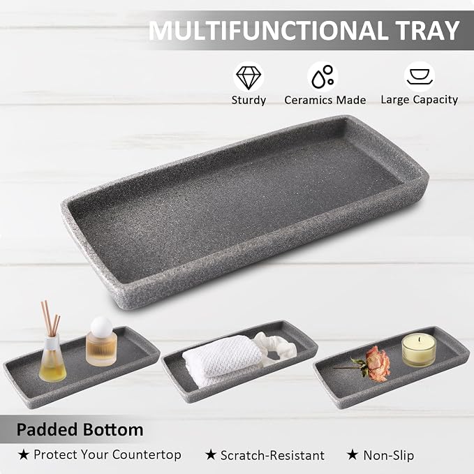 Resin 6 Pcs Gray Bathroom Set Complete - Image 5