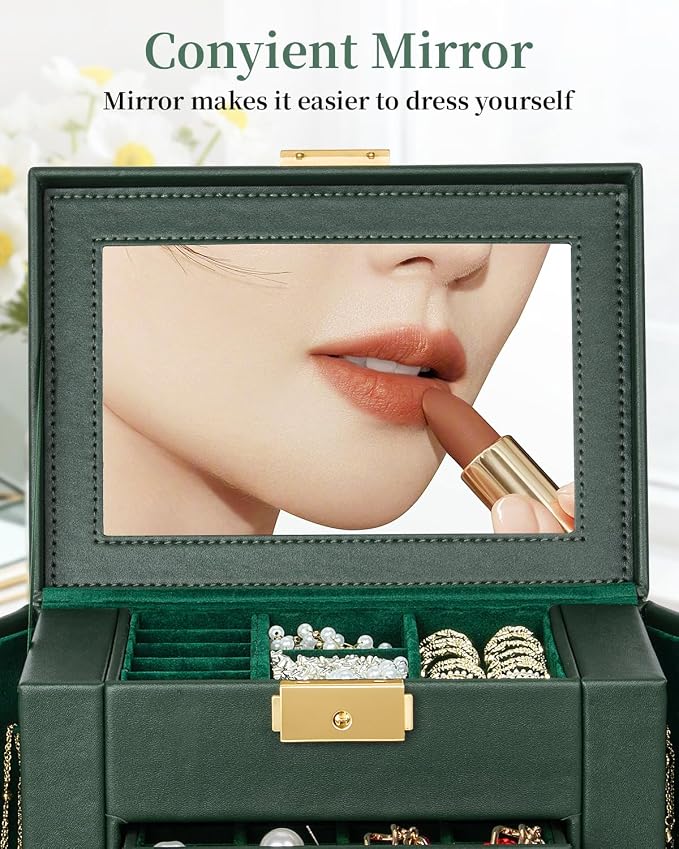 TORIBIO Jewelry Box for Women, Leather Jewelry Organizer - Image 5