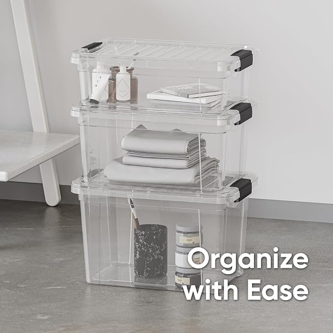 Superio Clear Storage Box with Lid, 8.75 Quart Plastic Container Bins - Image 5