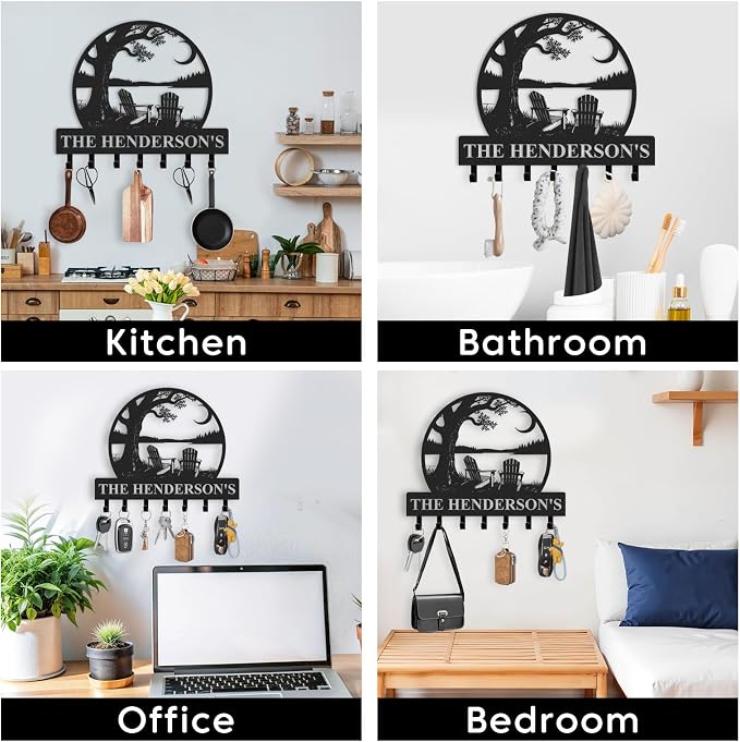 Personalized Metal Key Holder Wall Mount, Key Holder - Image 3