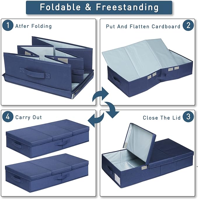 punemi Under Bed Storage Containers, 2 Pack Under Bed Organizer - Image 6