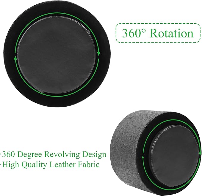 lizimandu Round Leather Art Supply Organizer, Remote Control Holder, 360 Degree - Image 4