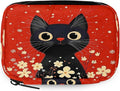 Retro Black Cat Flowers Pill Organizer Travel Medicine Case by Unknown