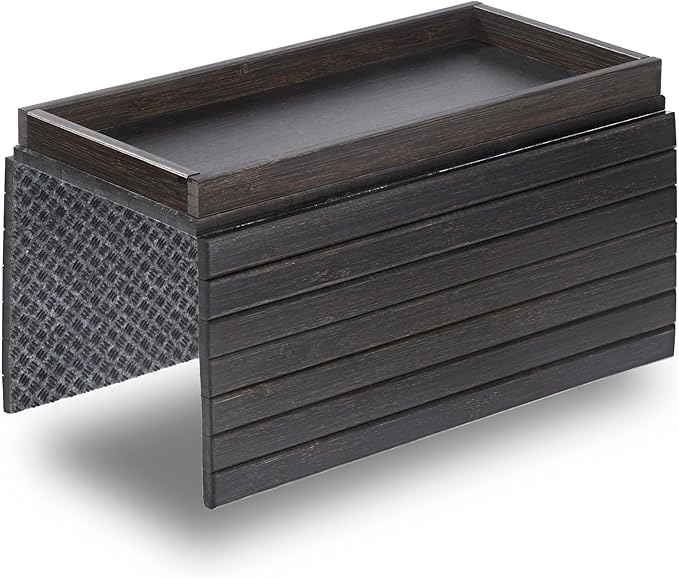 DETOR Sofa Arm Tray with Spacious 12.4" x 5.4" Storage Box, Enhanced Non-Slip by Detorhomeandliving