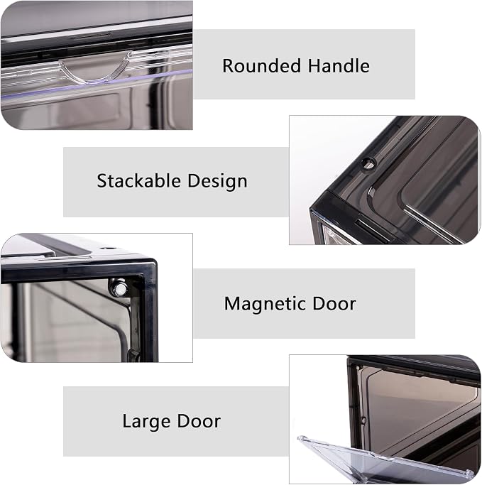 Attelite Shoe Box, Upgraded Large Clear Shoe Storage Box Stackable, 8 Pack - Image 3