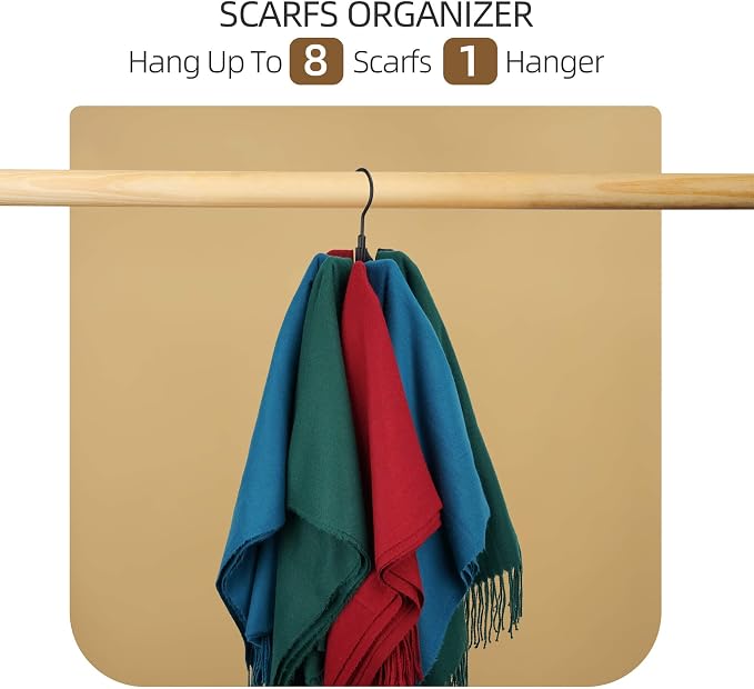 ZEDODIER Belt Hanger, 4 Pack Rotatable Belt Rack Closet Accessories Organizer - Image 5