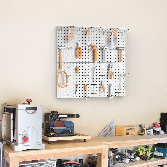 TORACK Metal Pegboard Wall Tool Organizer 24" x 24" or 12" x 48" - Image 7