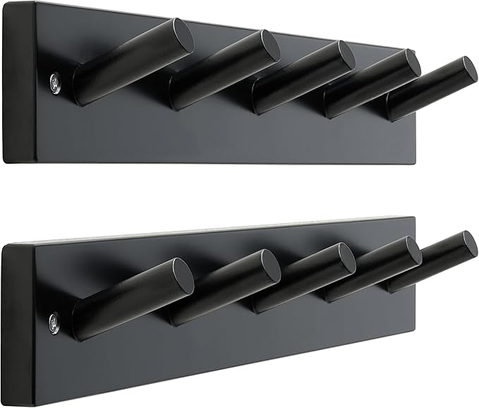 SKOLOO Wooden Wall Mounted Coat Rack, 5 Pegs Bamboo Wall Hook by SKOLOO