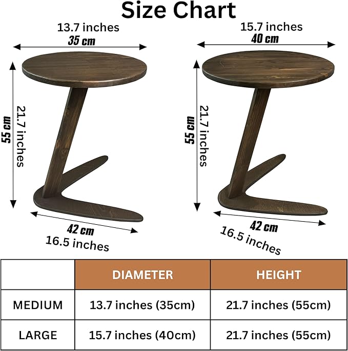 C-Shaped Handmade End Table, Side Table - Image 6