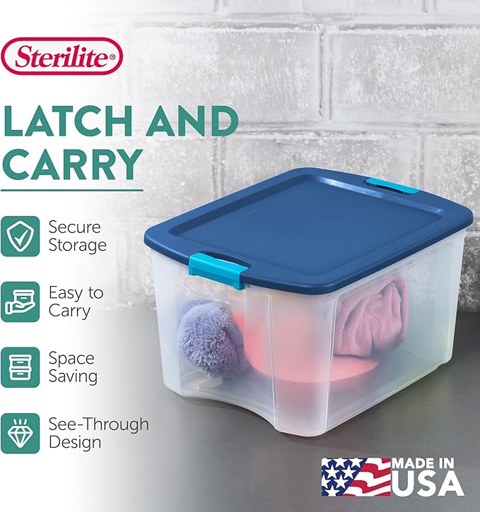 Sterilite 18 Gal Latch and Carry, Stackable Storage Bin - Image 3