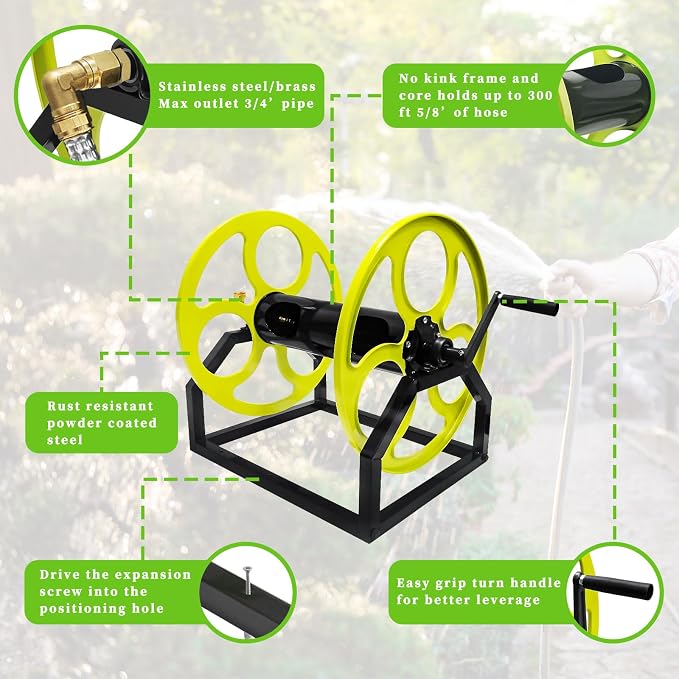 Garden Hose Reel Heavy Duty ，for 5/8" Hose Reel - Image 5