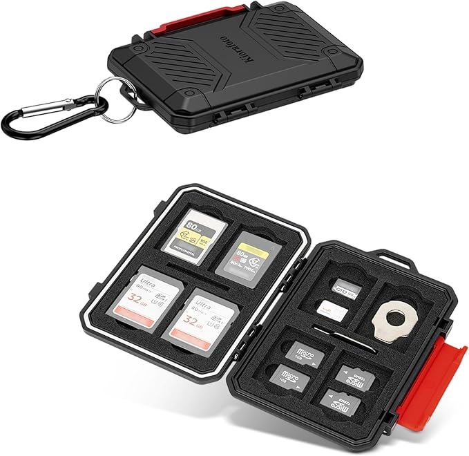 IP67 Waterproof Memory Card Case, Anti-Shock Memory Card Holder by Kiorafoto