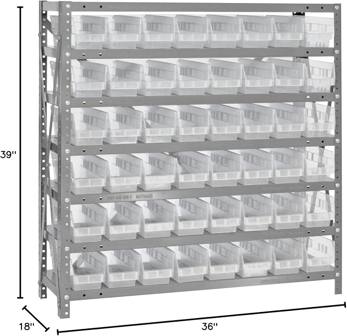 Quantum Storage Systems 1839-103CL Solid Heavy Duty 7 Shelves 48 Economy Clear - Image 2