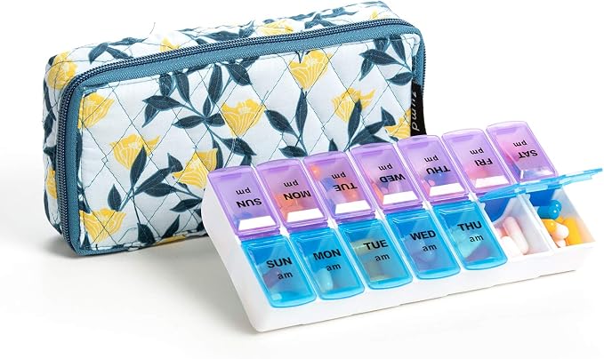Weekly Pill Organizer 2 Times a Day, 7 Day am pm Pill Organizer, Large Daily by zumd