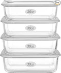 Glass Food Containers with Glass Lid, Microwave Safe Food Storage Container Set by Eco-Evo