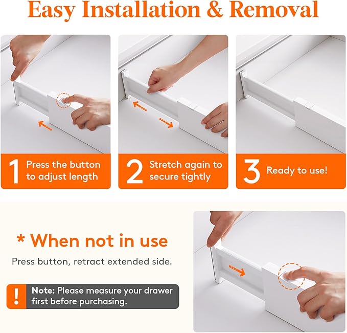 Lifewit 12 Pack Drawer Dividers 4" High, 11-17" Adjustable Dresser Drawer - Image 5