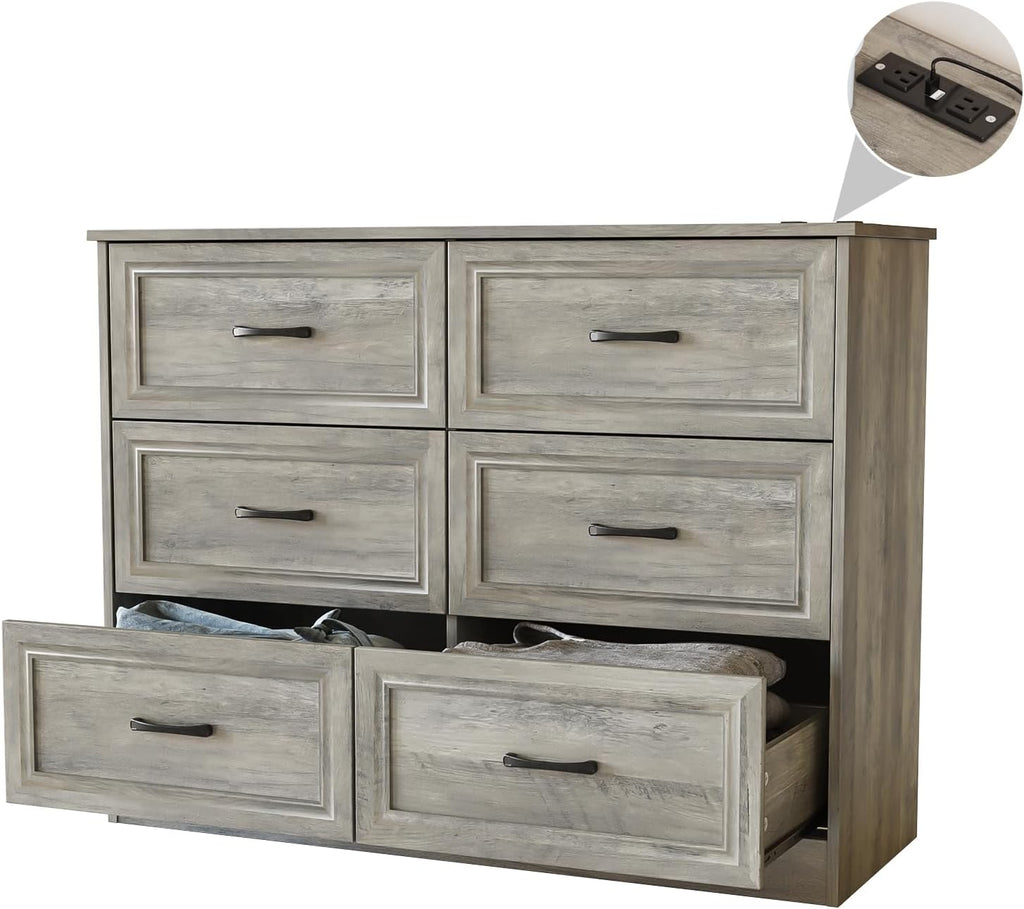 Fameill Dresser for Bedroom, 6 Drawer Wide Dresser Organizer with