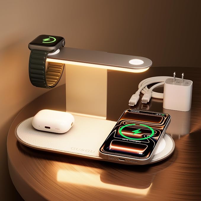 GUSGU 3 in 1 Charging Station for MagSafe Wireless Charger by GUSGU