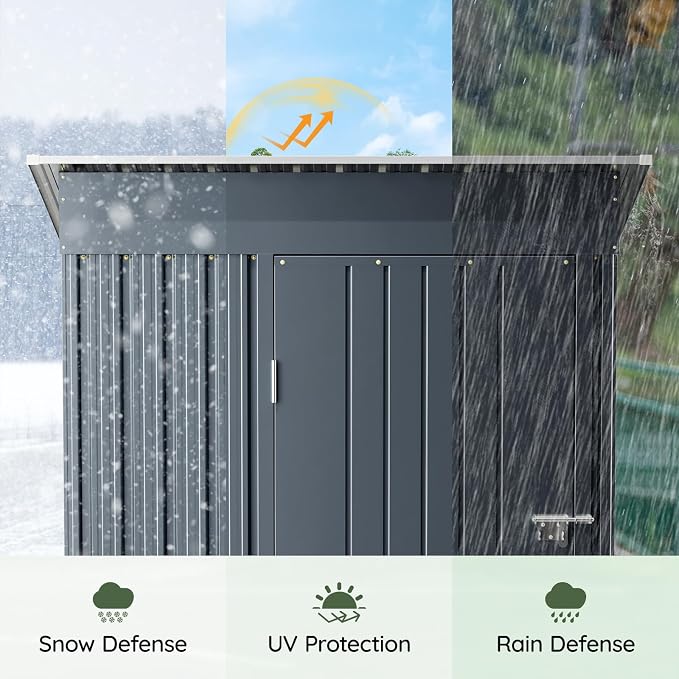 3x5 FT Outdoor Metal Storage Shed - Image 7