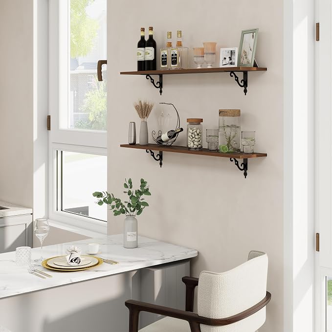 RICHFOCUS Floating Shelves for Wall Decor, 39.4W x 8D Shelves Set of 2 - Image 2