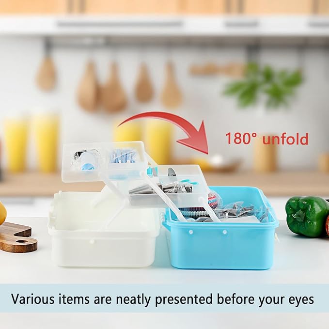3-Tier Baking Supplies Storage Case Cake Plastic Decorating Tool Storage Box - Image 4