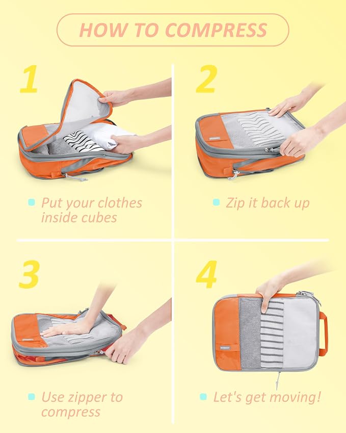BAGSMART 6 Set /4 Set/2 Set Compression Packing Cubes - Image 6