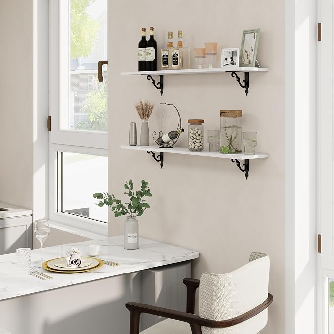 RICHFOCUS Floating Shelves for Wall Decor, 39.4W x 8D Shelves Set of 2 - Image 2