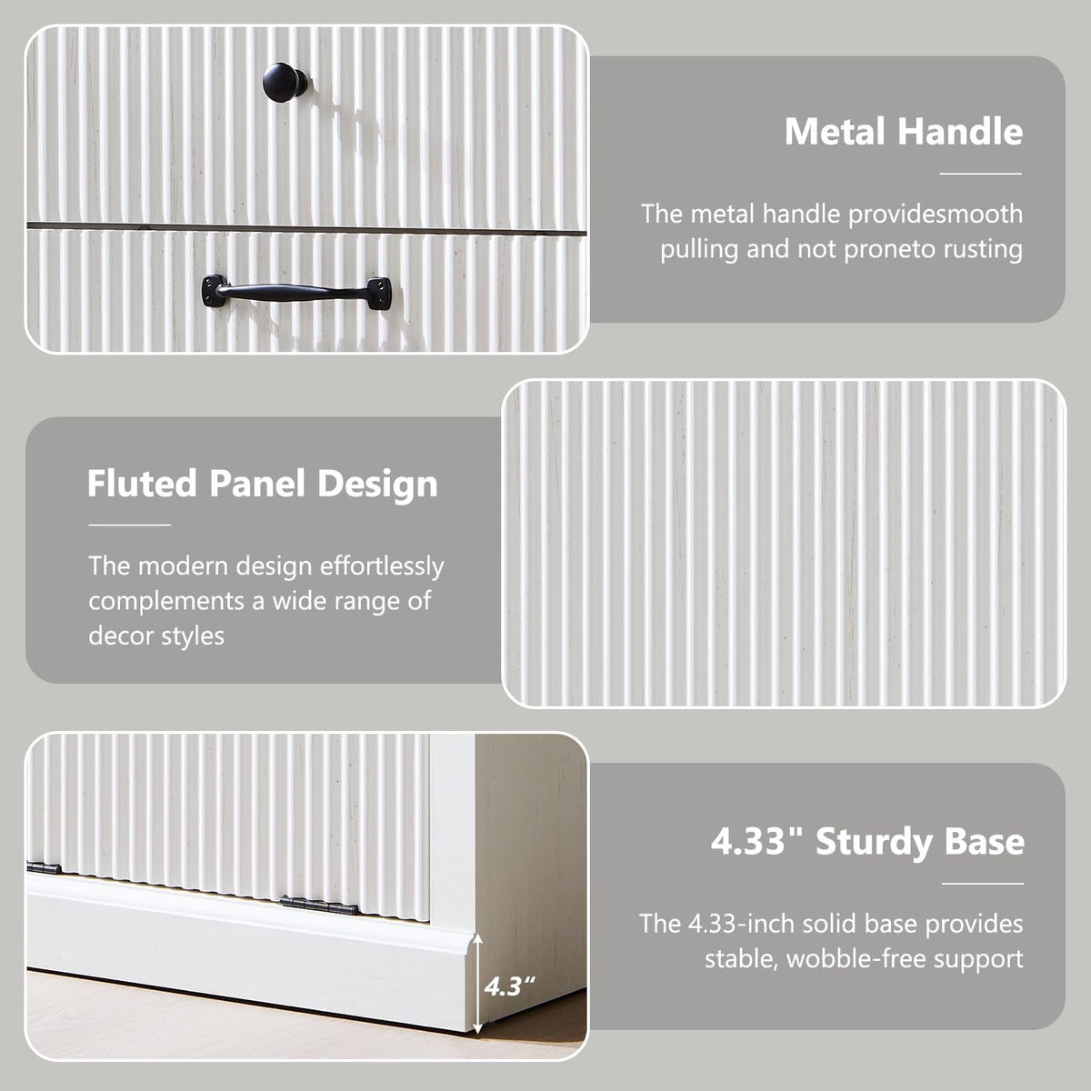 IFBUY Tilt Out Laundry Hamper Cabinet, Modern Trash Can Cabinet, White