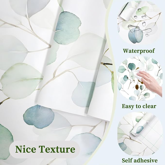 HAOKHOME Shelf Liner and Cabinet Liner Boho Leaf, Self-Adhesive Drawer Liners - Image 5