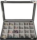 Stratalife Earring Organizer Velvet Jewelry Organizer Box 24 Grid Earring Tray by Stratalife