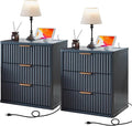 LEYAOYAO Fluted Nightstand Set of 2 by LEYAOYAO-Findtheshiningpointofyourideallife%EF%BC%81