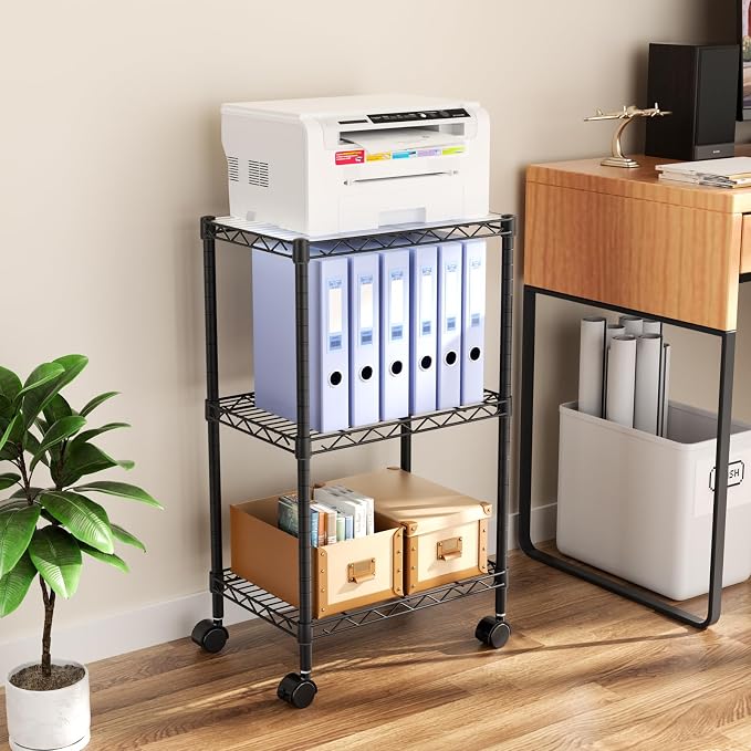 Small 3 Tier Shelves Storage Wire Shelving Unit Metal Shelf Adjustable - Image 9