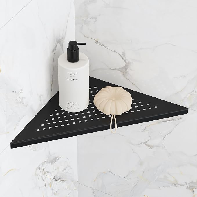 Bathroom Corner Shelf, Recessed 10" Shower Shelf Caddy, SUS304 Stainless Steel by Qeke
