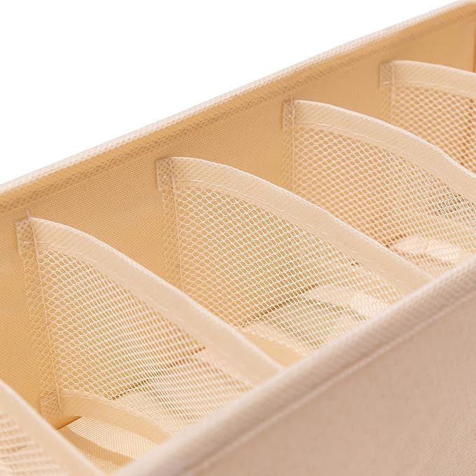Qozary 3 Pack Sock Underwear Drawer Organizer Dividers, Collapsible Cabinet - Image 6