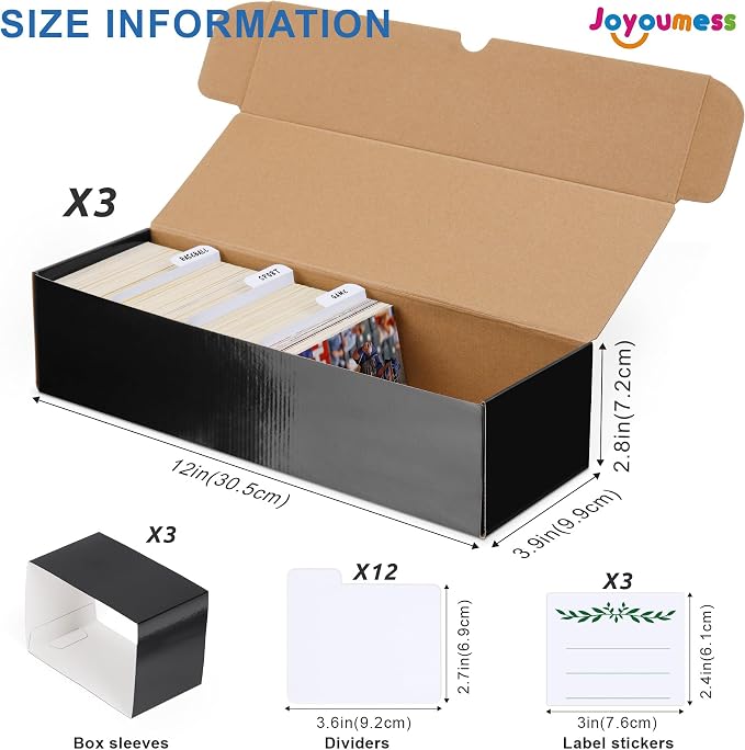 Trading Card Storage Box with Dividers, Cardboard Card Organizer Box - Image 5