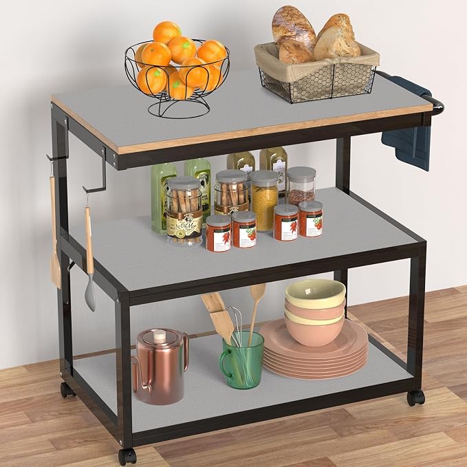 Light Gray Shelf Liners for Kitchen Cabinets Non Adhesive Drawer Liner for - Image 4