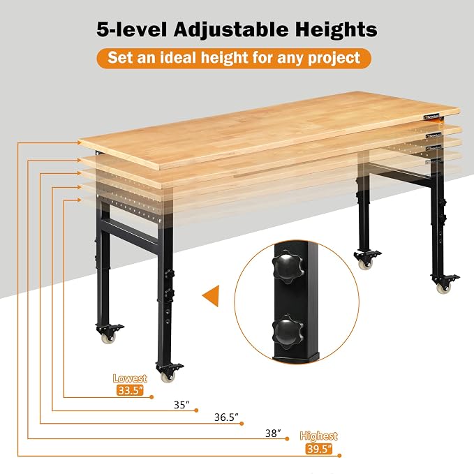 Betterhood 60" Adjustable Workbench - Image 2