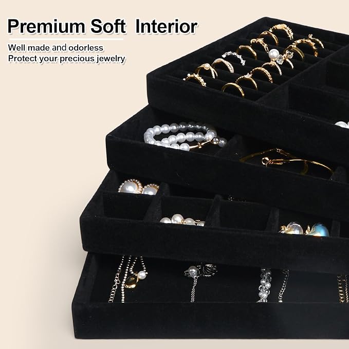 Jenseits 4 Stackable Jewelry Trays Organizer Set - Image 3