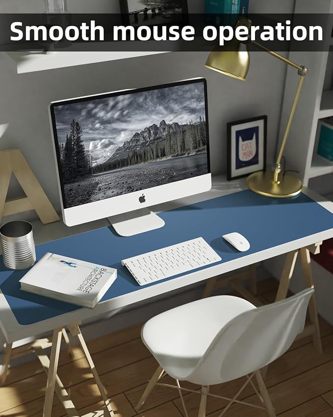 Leather Desk Pad Protector, Large Desk Mat, Mouse Pad, Non-Slip PU Leather Desk - Image 4