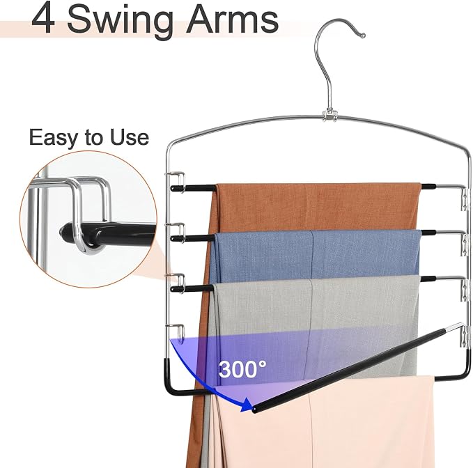 TOPIA HANGER Pant Hangers Space Saving 3 Pack Yoga Pants Leggings Hangers - Image 4