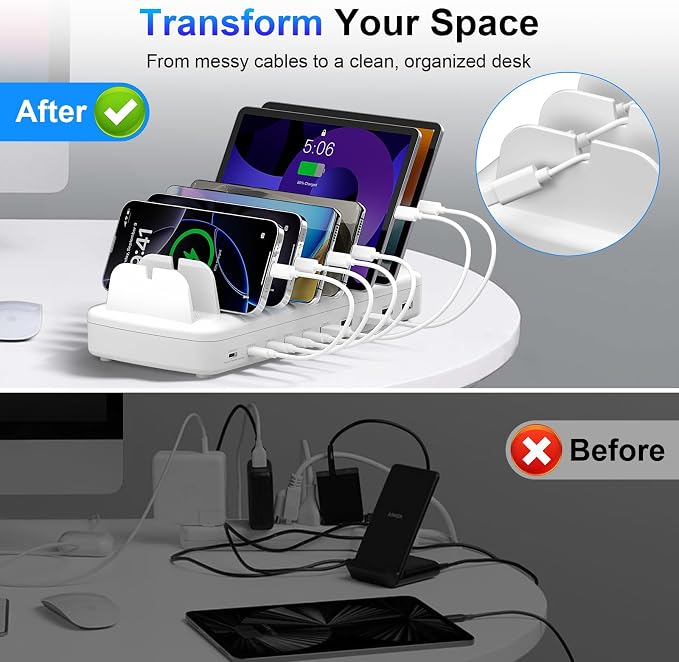 510W Fast Charging Station for Multiple Devices, 10 Port USB C Charger Station - Image 5