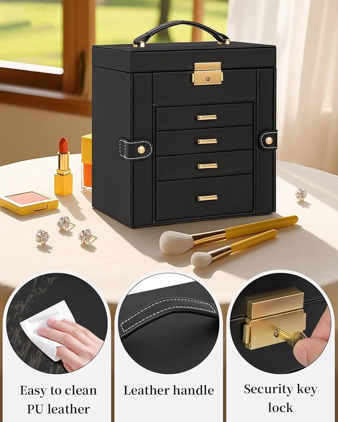 TORIBIO Jewelry Box for Women, Leather Jewelry Organizer - Image 7