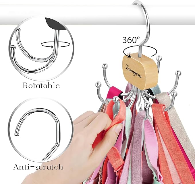 Belt Hanger, Belt Organizer for Closet, Rotatable Tie Rack, Belt Holder - Image 7