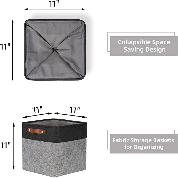 HNZIGE Fabric Cube Storage Baskets Bins Cube Baskets 11x11, Foldable Storage - Image 2