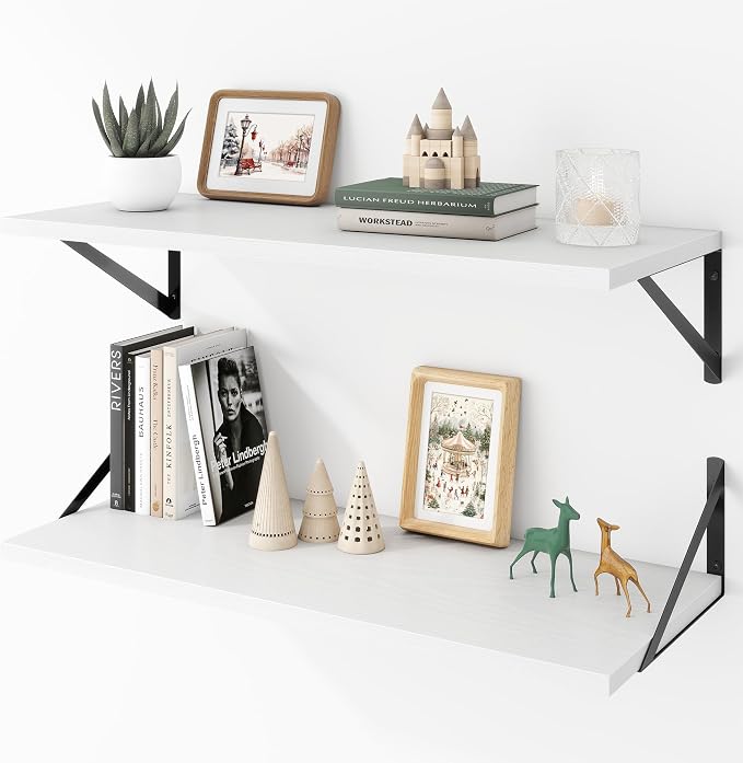 Deep Floating Shelves Wall Mounted, Living Room, Office by Acovy